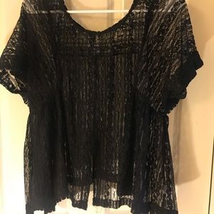 Free People black lace top size Small